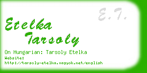 etelka tarsoly business card